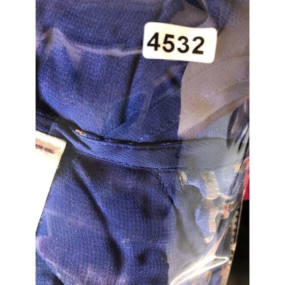 Figue Alessia Dress Floral Boho Smocked Ruffle Long Sleeve Midi Blue Purple XXL - Picture 9 of 9